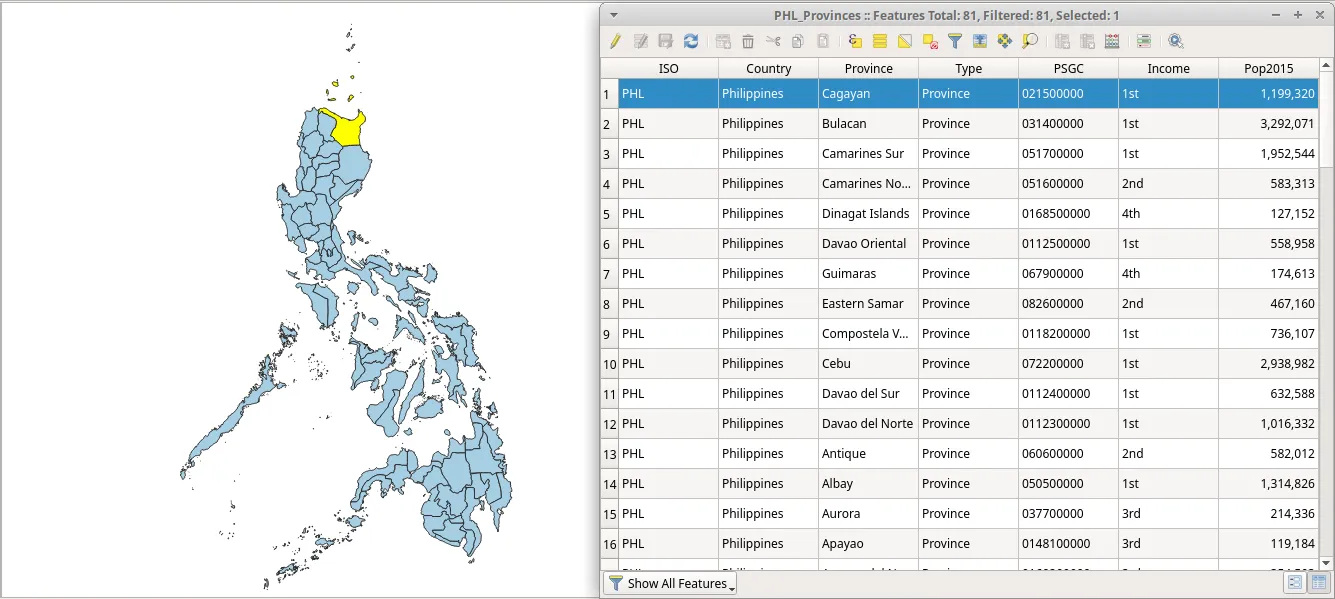 A vector consists of features with their corresponding attributes.