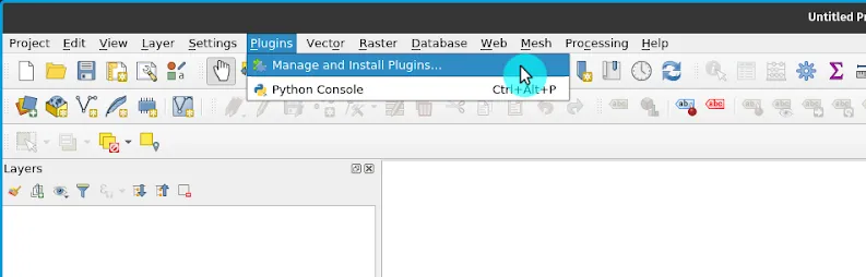 Accessing the Manage and Install Plugins dialog