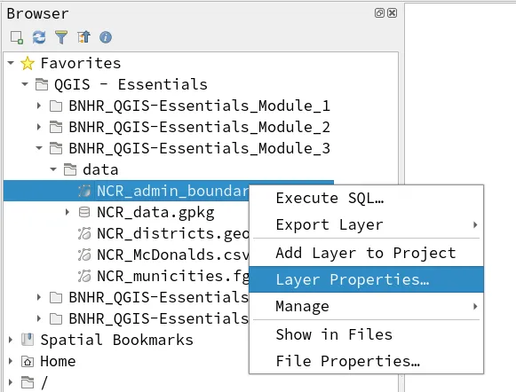 Selecting Layer Properties