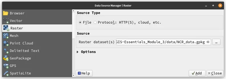 Loading the raster inside NCR_data geopackage