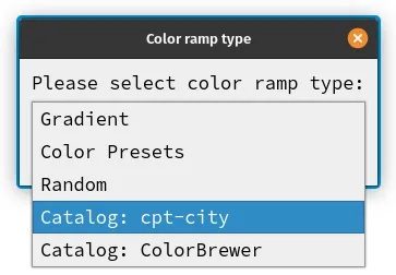 Color ramp types