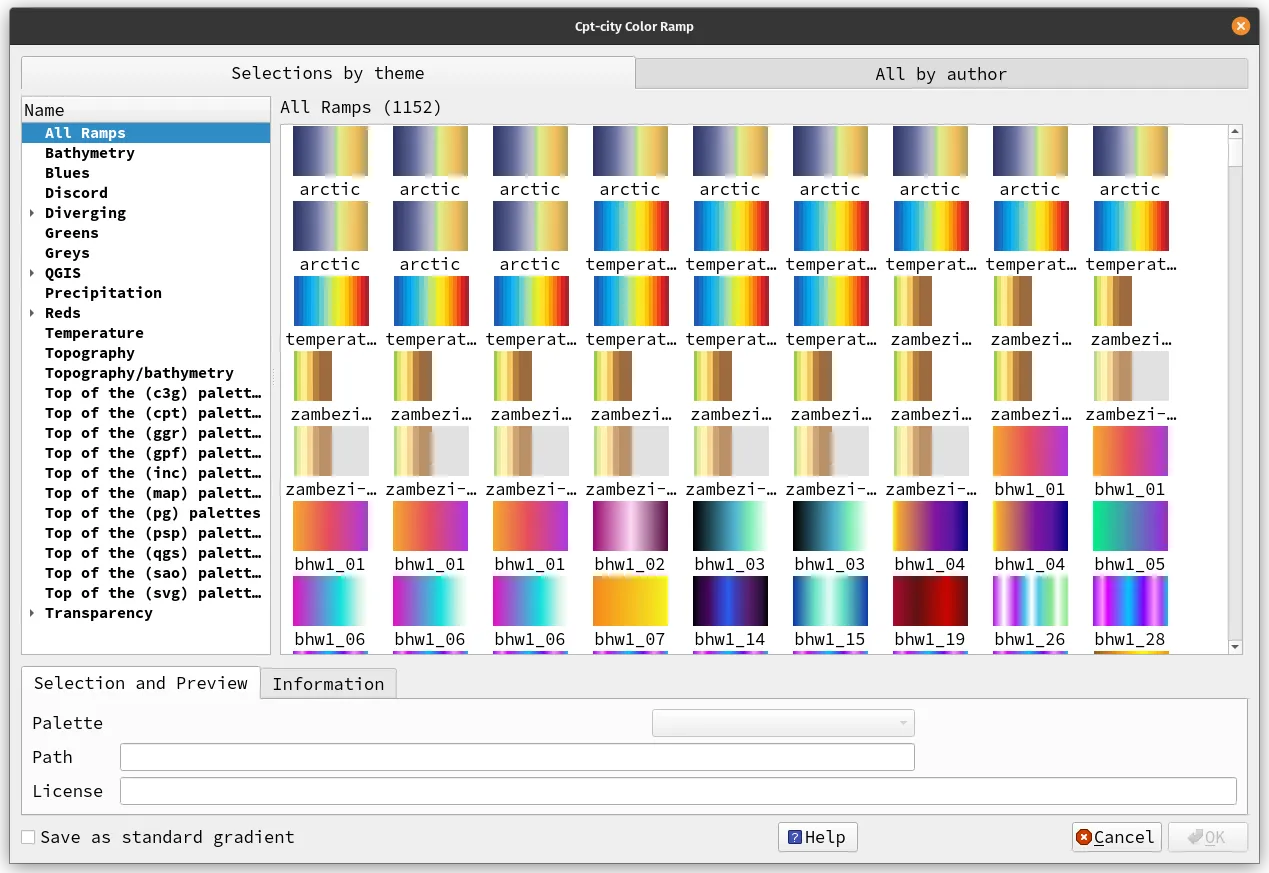 cpt-city color ramps in QGIS