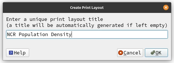 Naming a new Print Layout