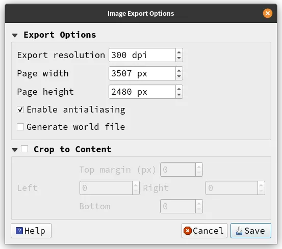 Export options