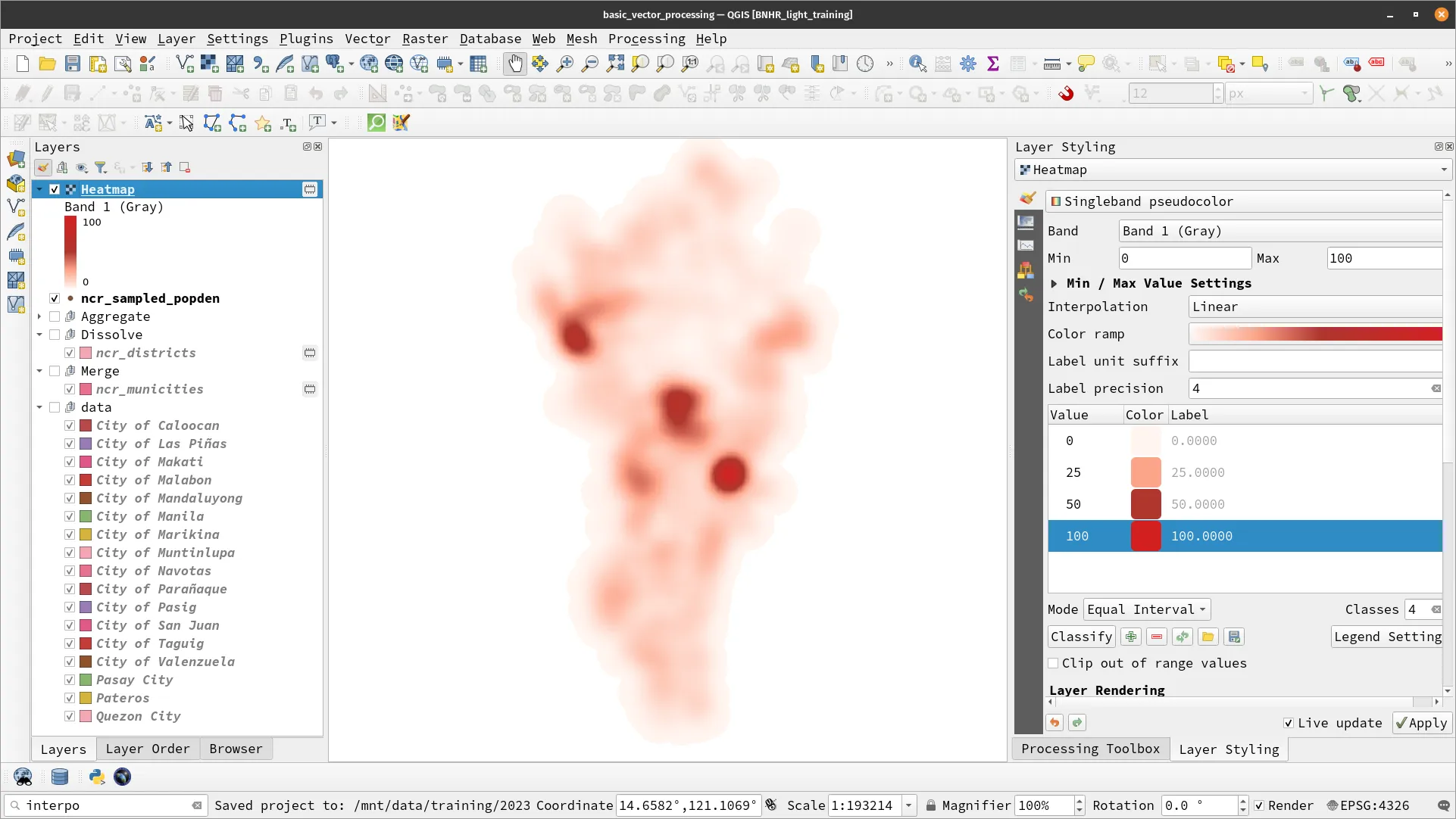 Heatmap (KDE) output