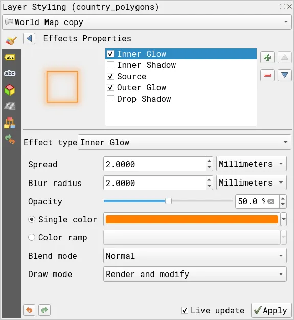Inner glow draw effect for World Map duplicate