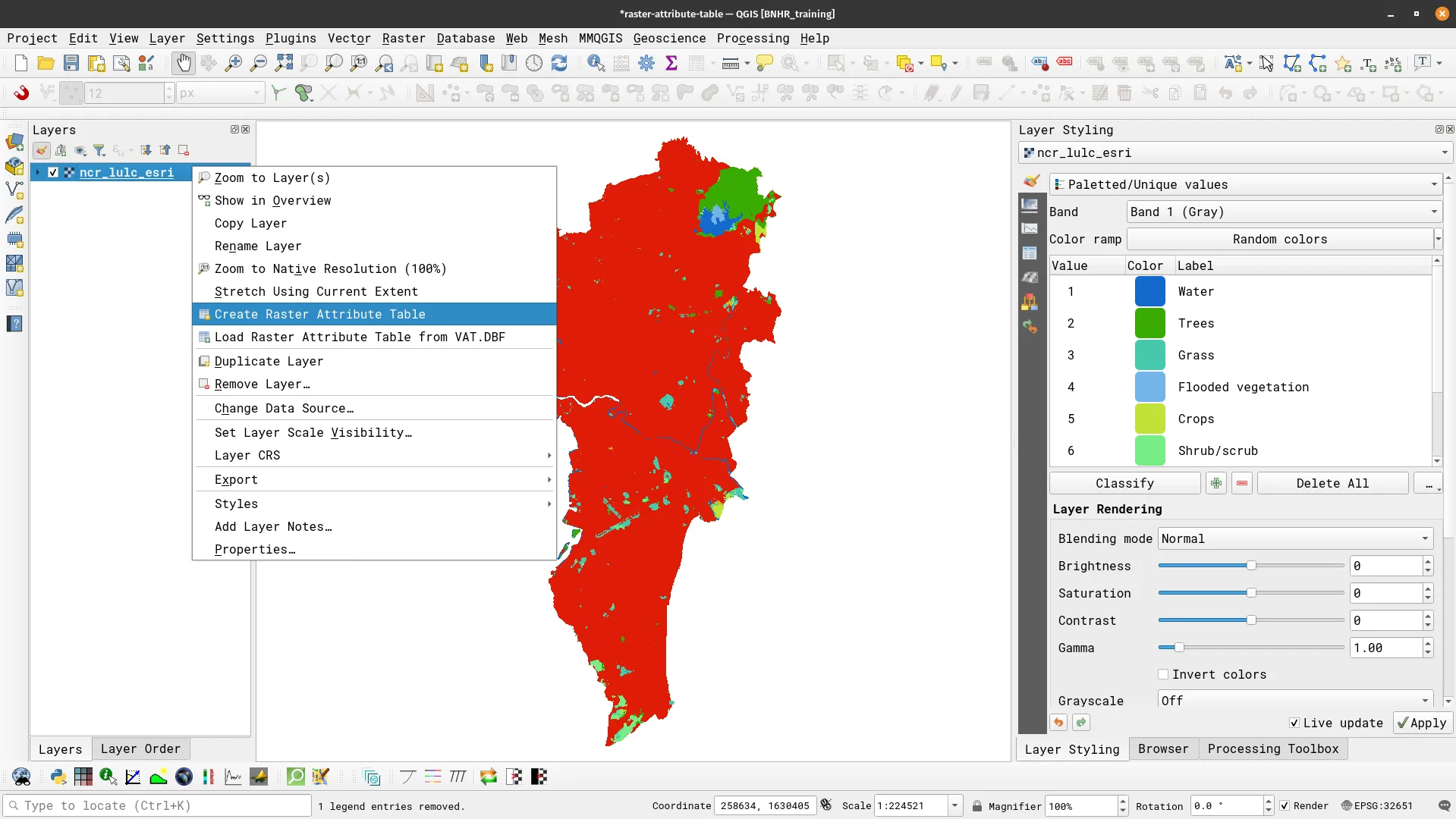 Create new Raster Attribute Table