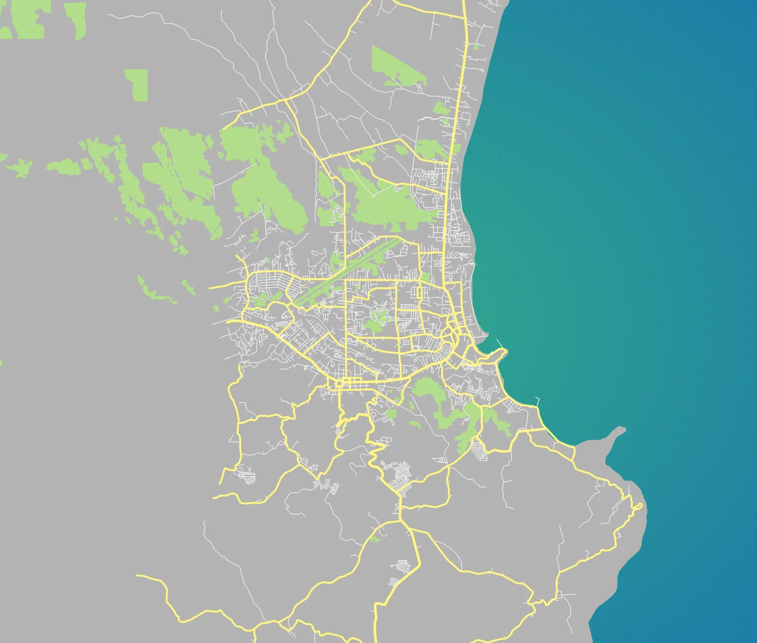 Output for Exercise 3.1. Styling road maps