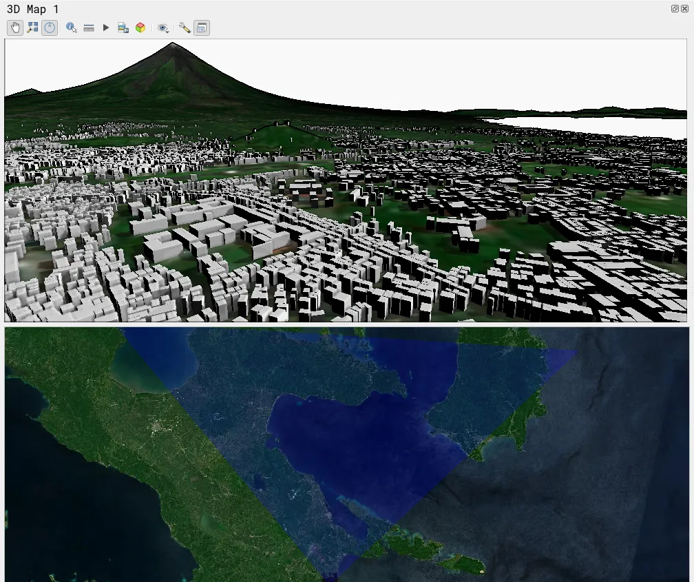 Output for Exercise 4.1.1. QGIS 3D Map View