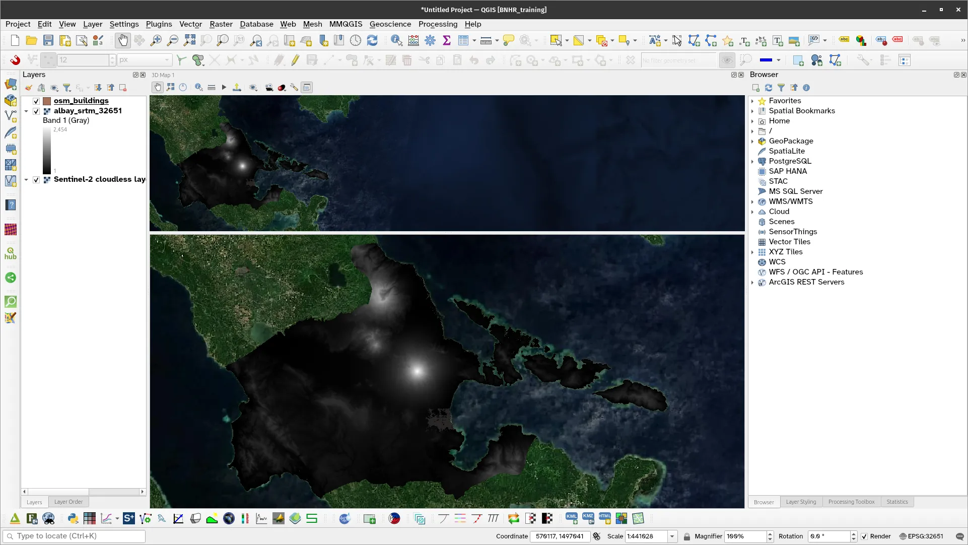 New 3D map view added to QGIS