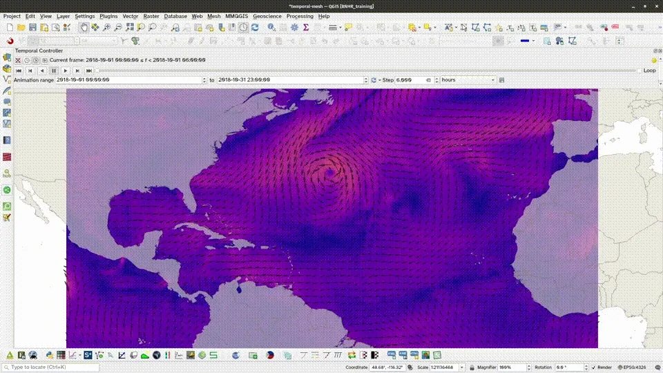 Output for Exercise 4.4.1. Temporal visualization of mesh data