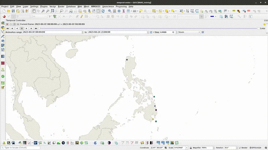 Output for Exercise 4.4.1. Exercise 4.4.2. Temporal visualization of vector data (mapping earthquakes)