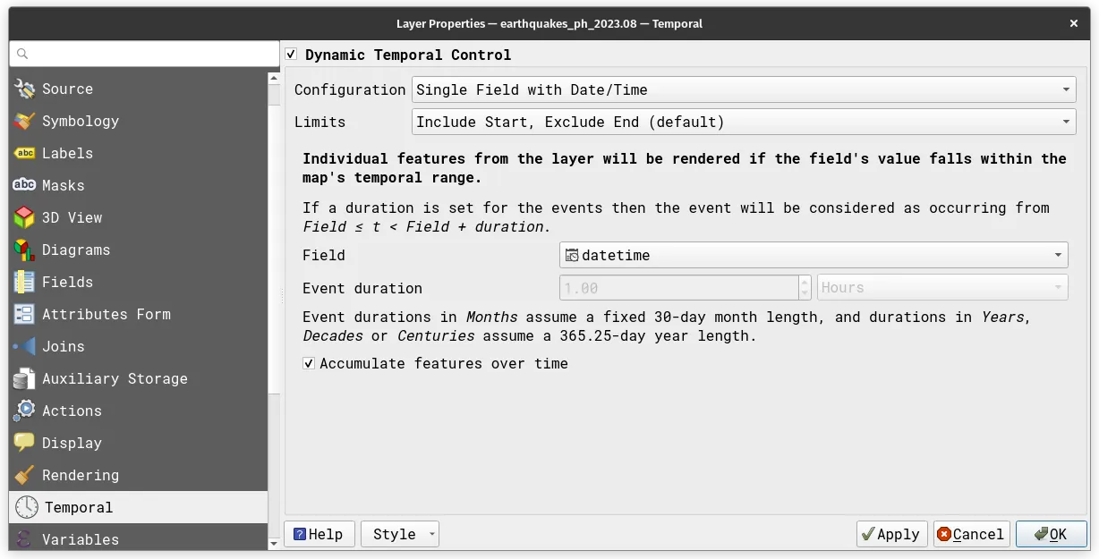 Enabling feature accumulation in the temporal controller