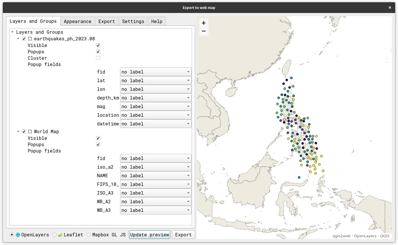 Web map created with the qgis2web plugin