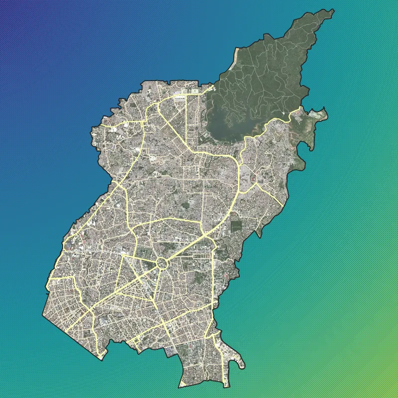 Output for Exercise 2.1. Styling roads using rules and symbol levels