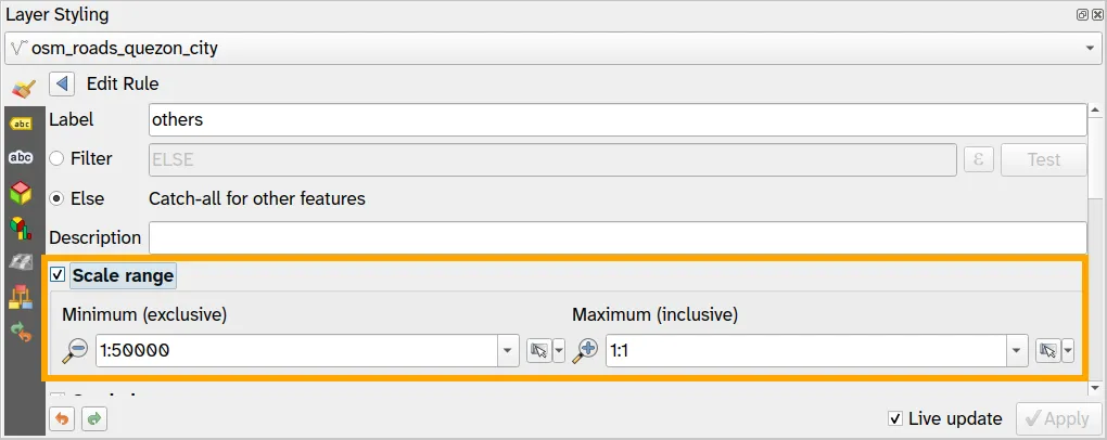 Applying a scale range to the others rule