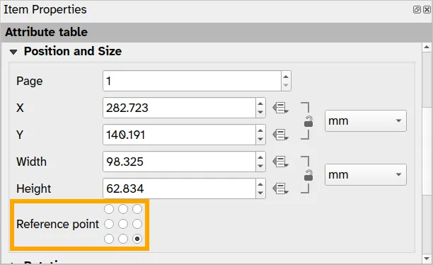 Setting reference point to be lower right