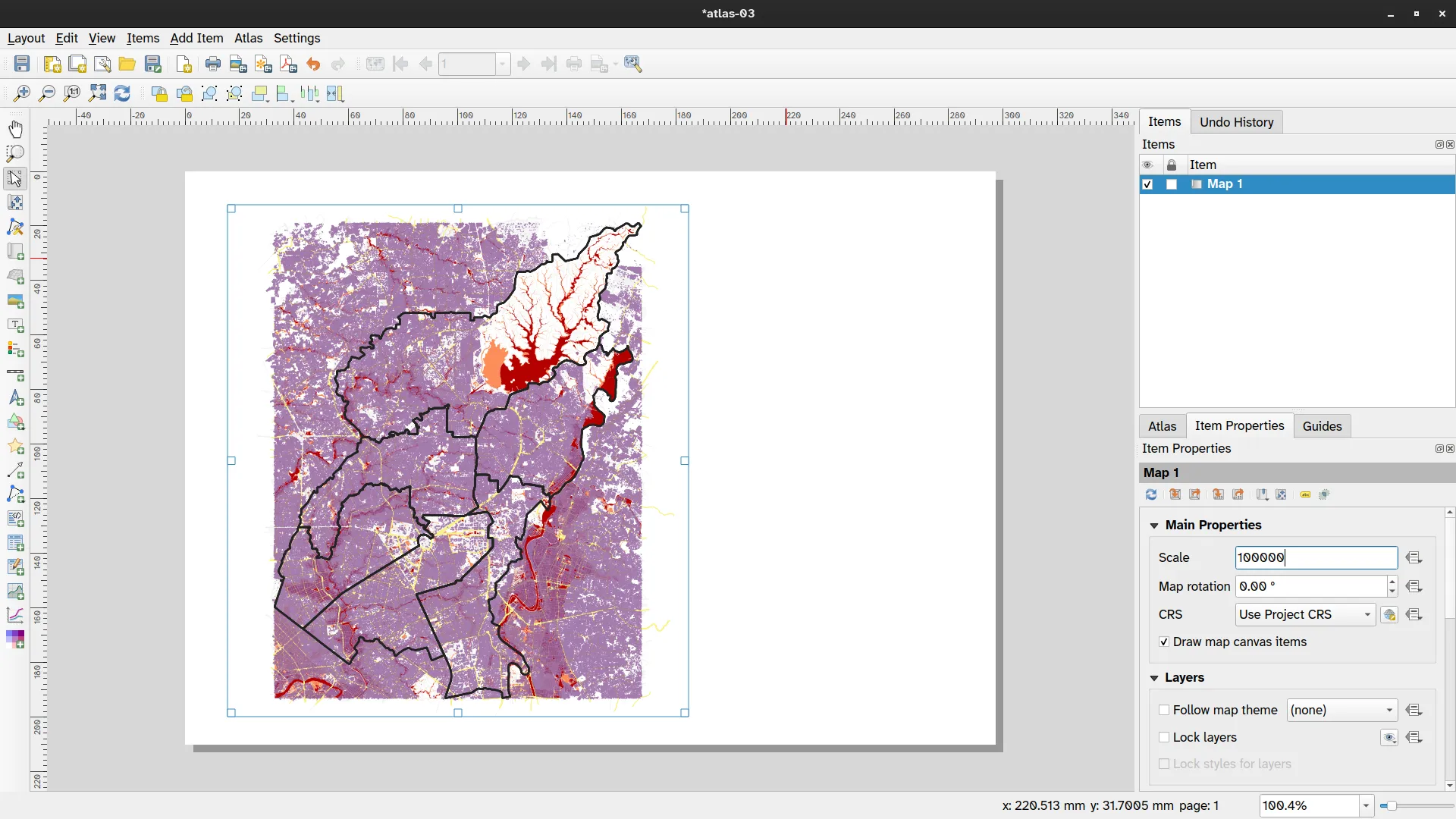 Print Layout with map