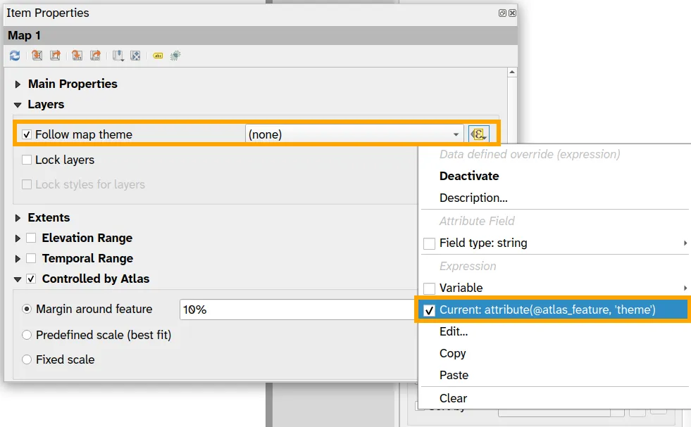 Data-defined override of the Follow map theme property