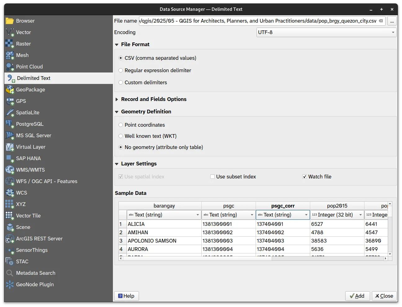 Loading the pop_brgy_quezon_city CSV