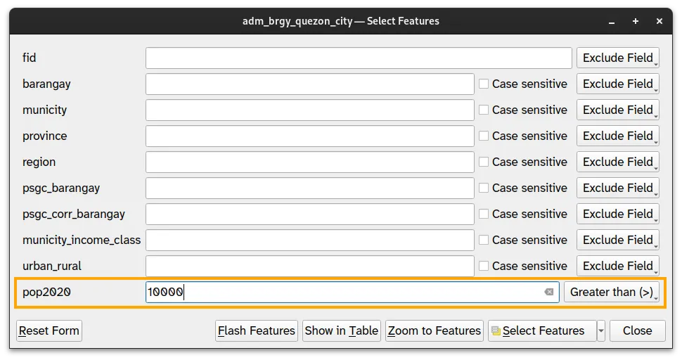 Selecting the barangrays with population in 2020 > 10,000
