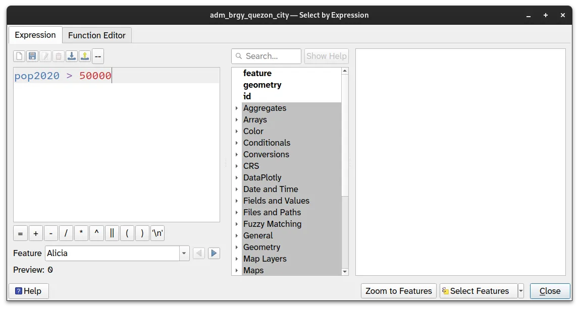 Selecting the barangrays with population in 2020 > 50,000