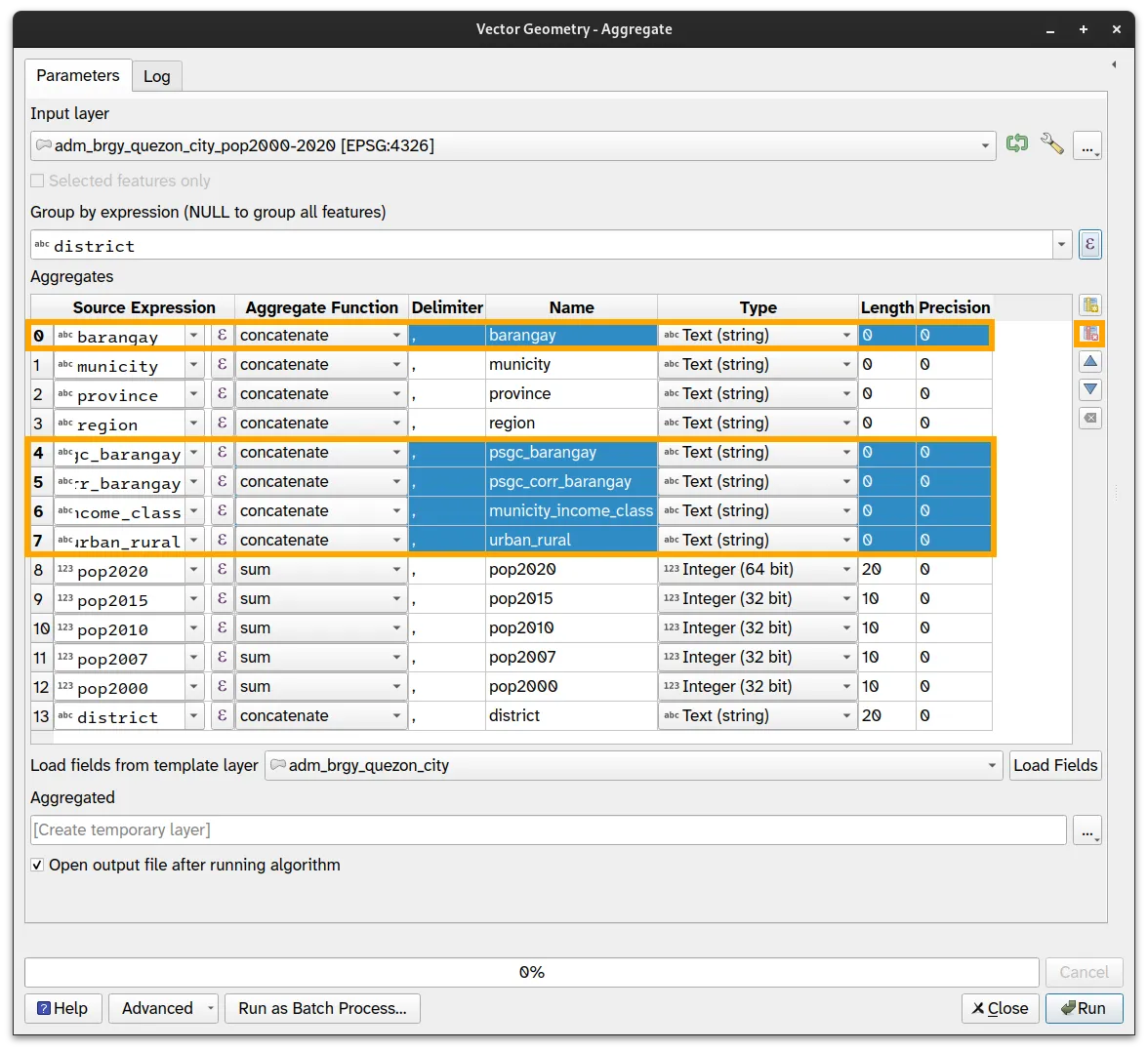 Fields to be removed
