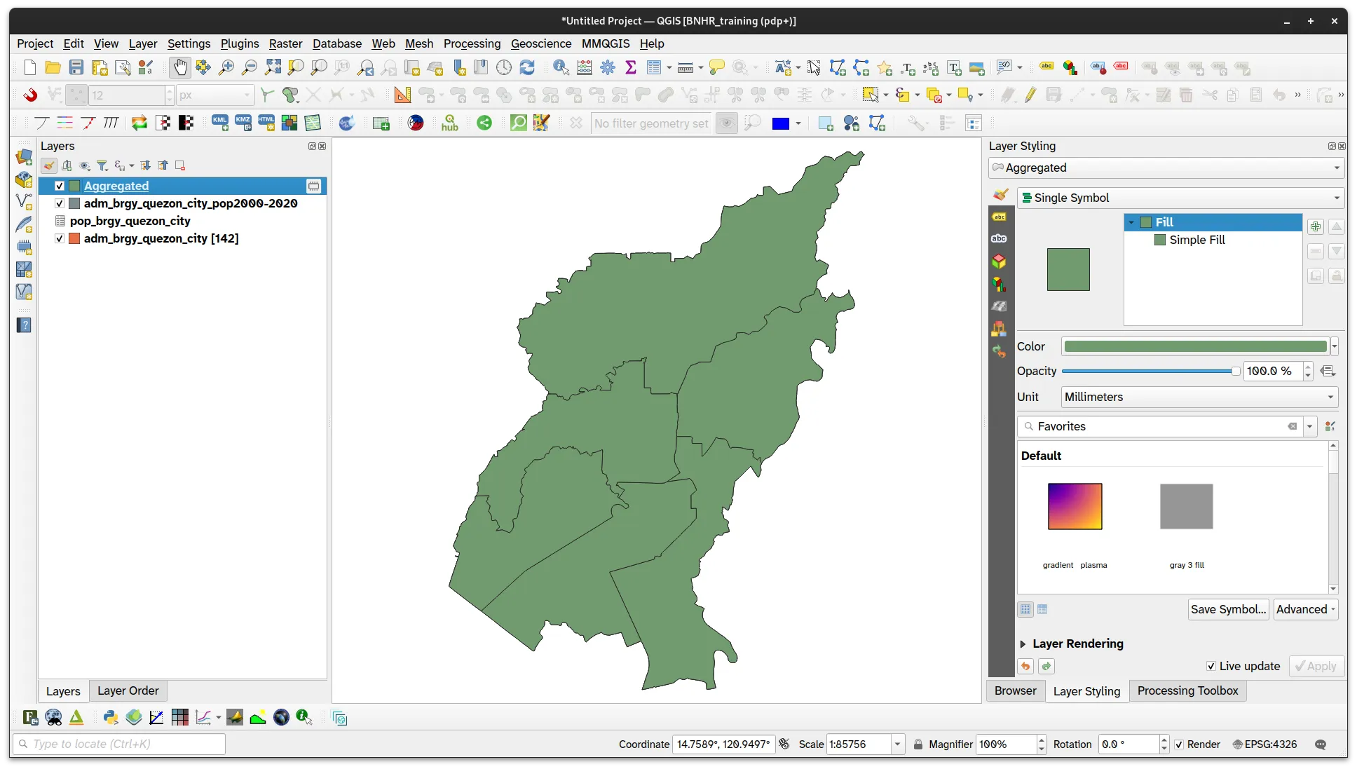 Output of the Aggregate algorithm.