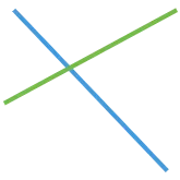 A green and blue circle that crosses