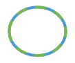 A green and blue circle that overlap/equal to each other