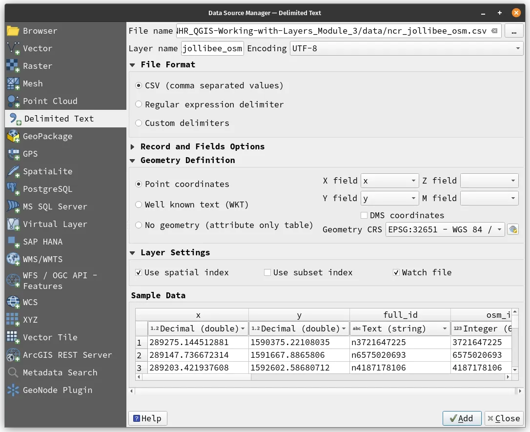 Parameters for loading the ncr_jollibee_osm CSV