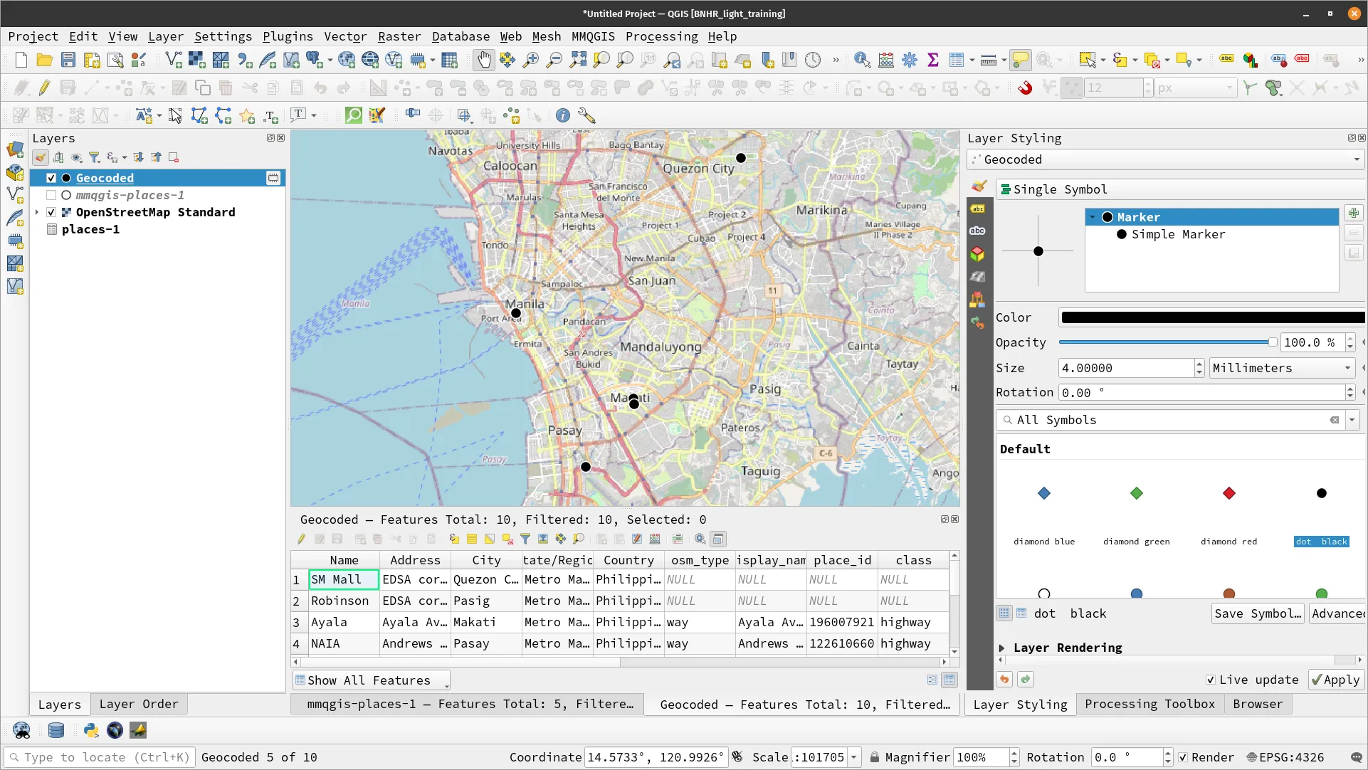 Results of places-1 geocoding with Batch Nominatim geocoder