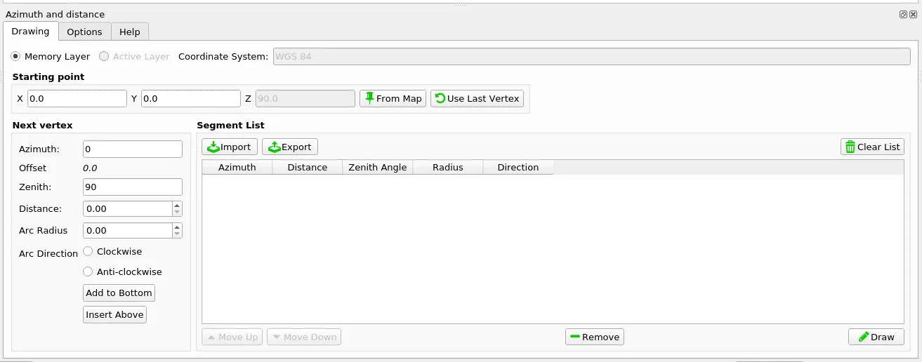 Azimuth and distance plugin interface