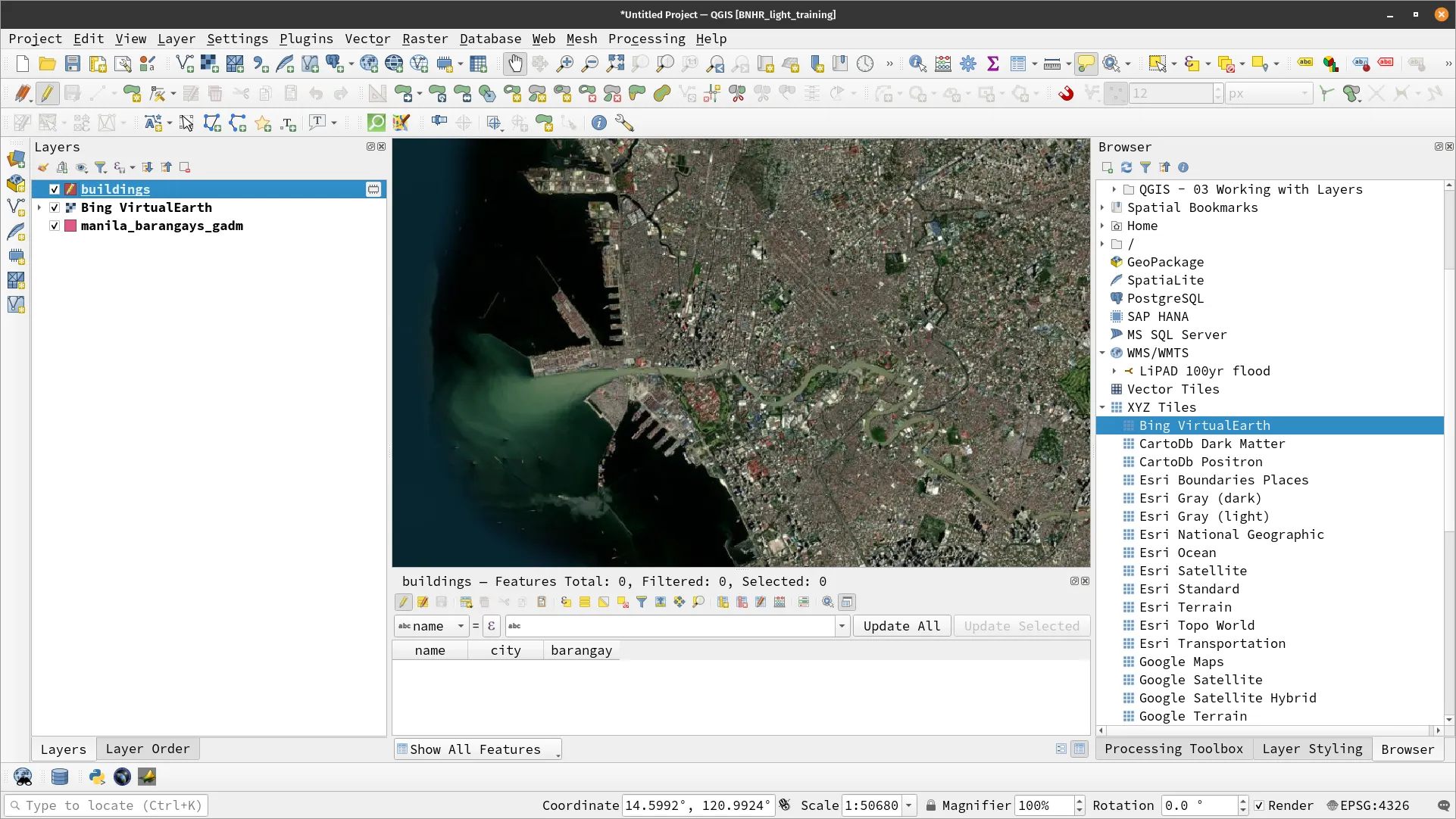 Layers loaded ready for digitizing