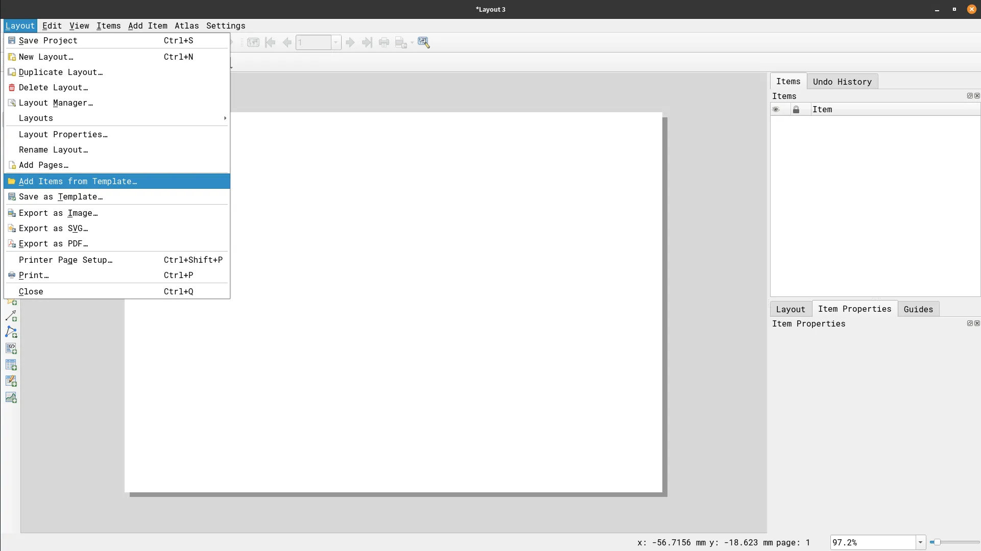 Adding a template to a layout
