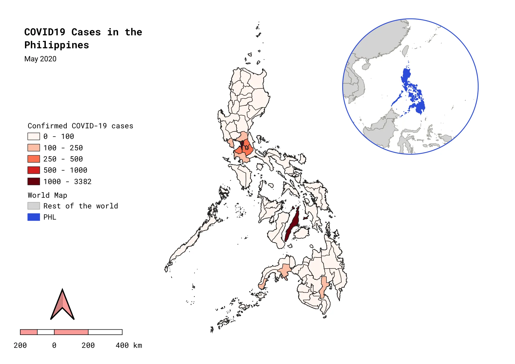 Output of Exercise 2.1. Adding multiple maps to the same layout