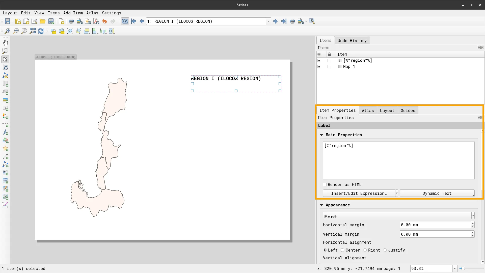 Using dynamic texts for the map title