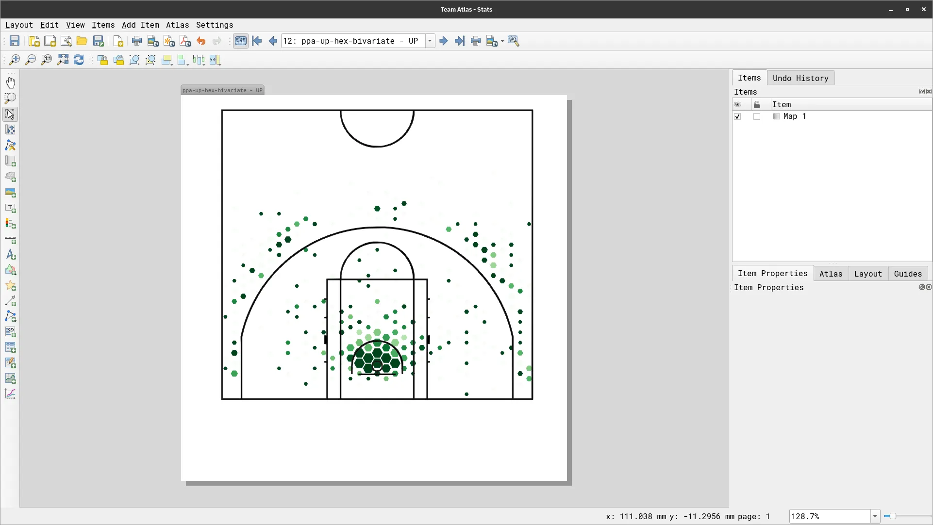Atlas showing different team stats