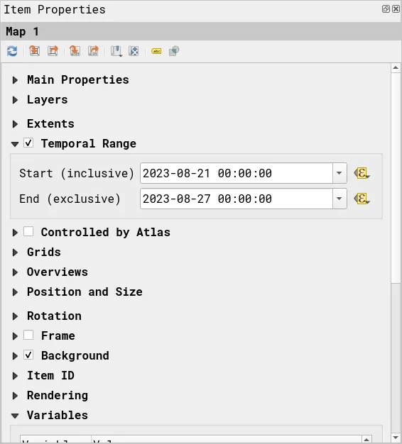 Data-defined override of the Temporal Range property