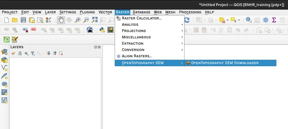 How to run OpenTopography DEM Downloader plugin