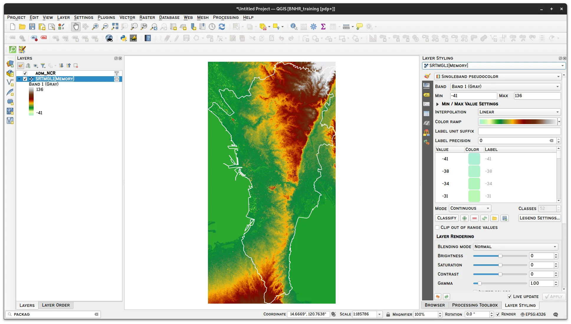 Example OpenTopography DEM Downloader plugin