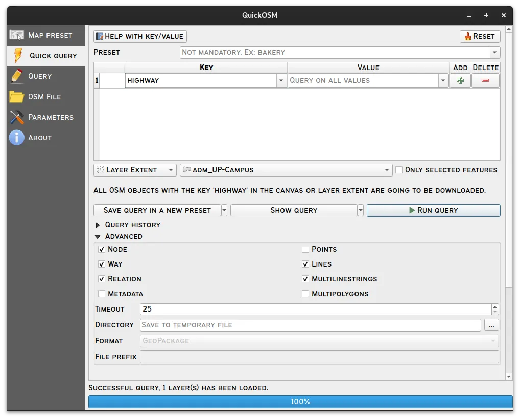 Example QuickOSM plugin 02