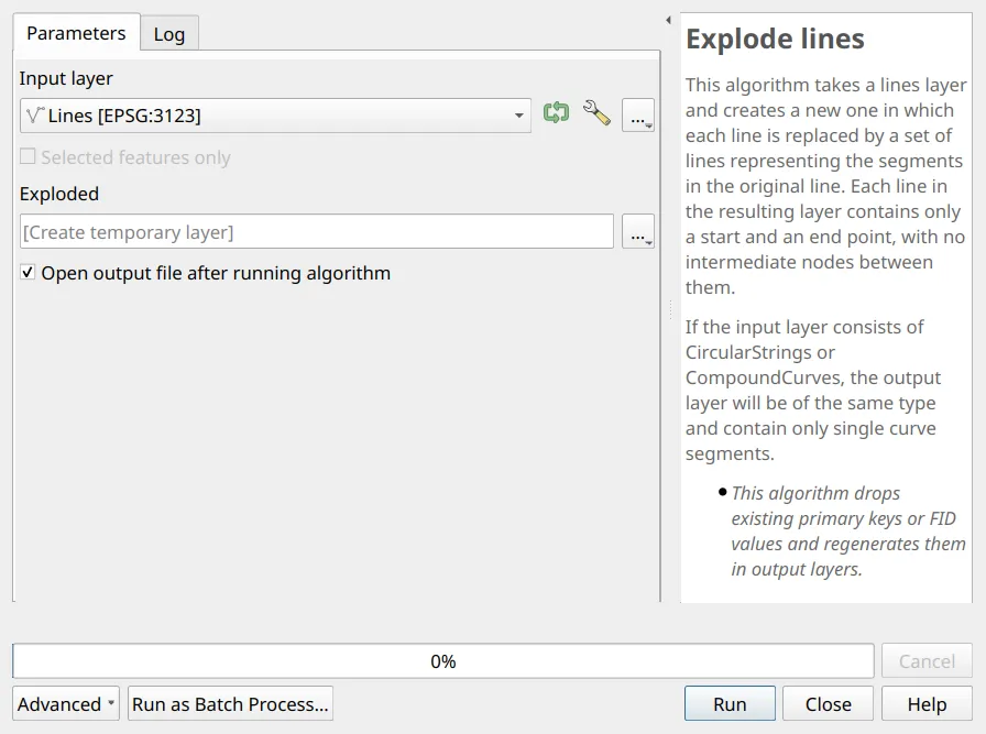 The Explode lines algorithm